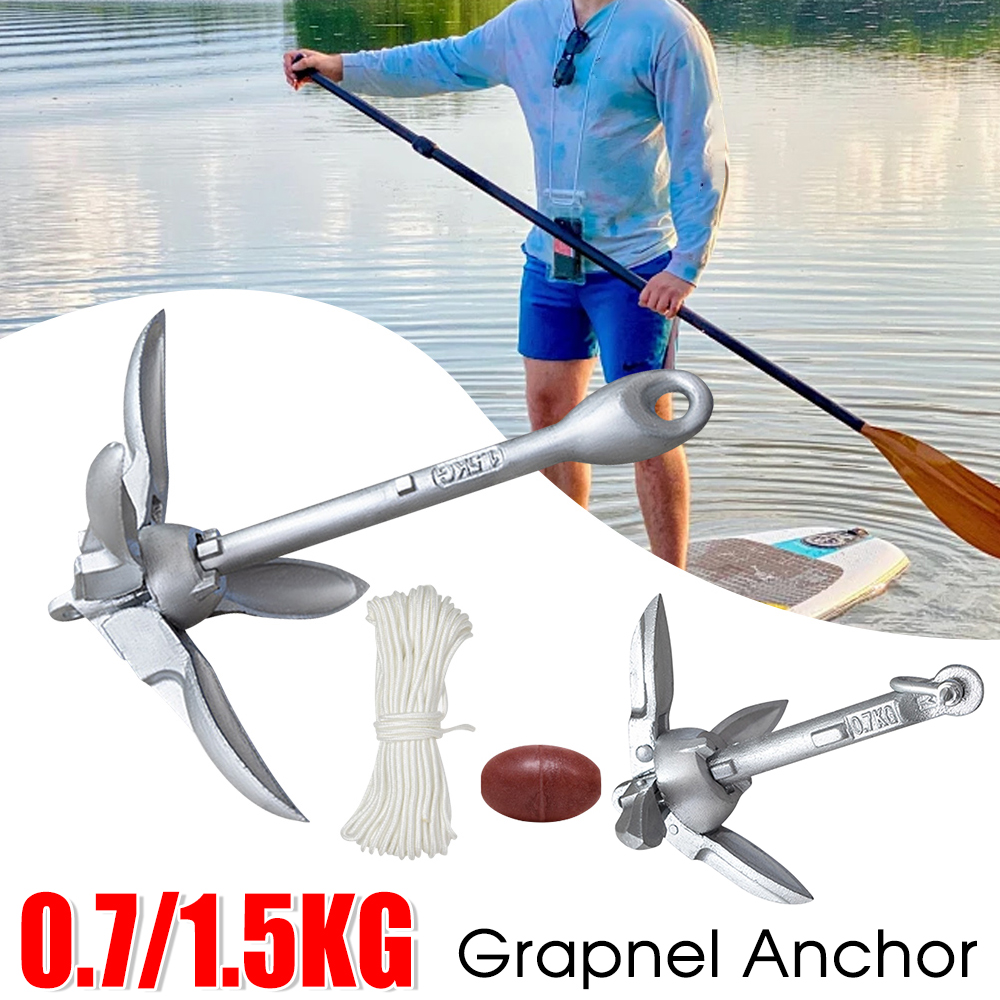 Fishing Boat Anchor - 0.7/1.5KG Grapnel Anchor Foldable Kayak Anchor