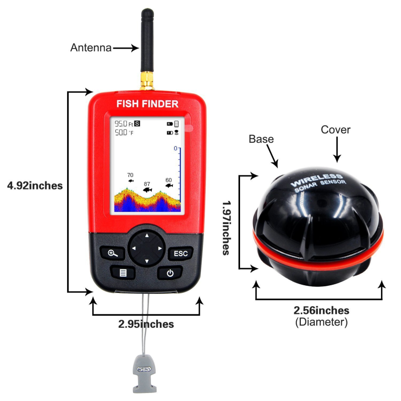 Display Portable fish finder e - Fishing Boat Depth Finder recension och pris