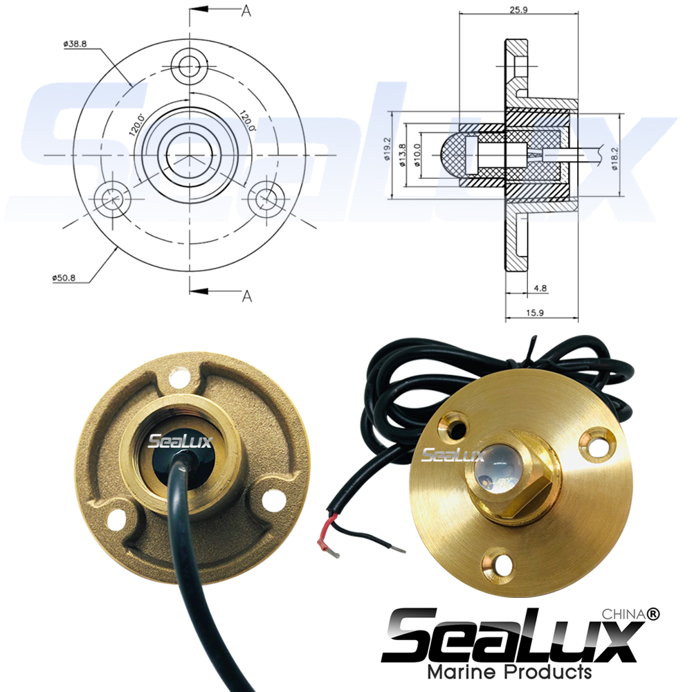 Sealux Brass drain plug LED li - Fishing Boat Navigation Light recension och pris
