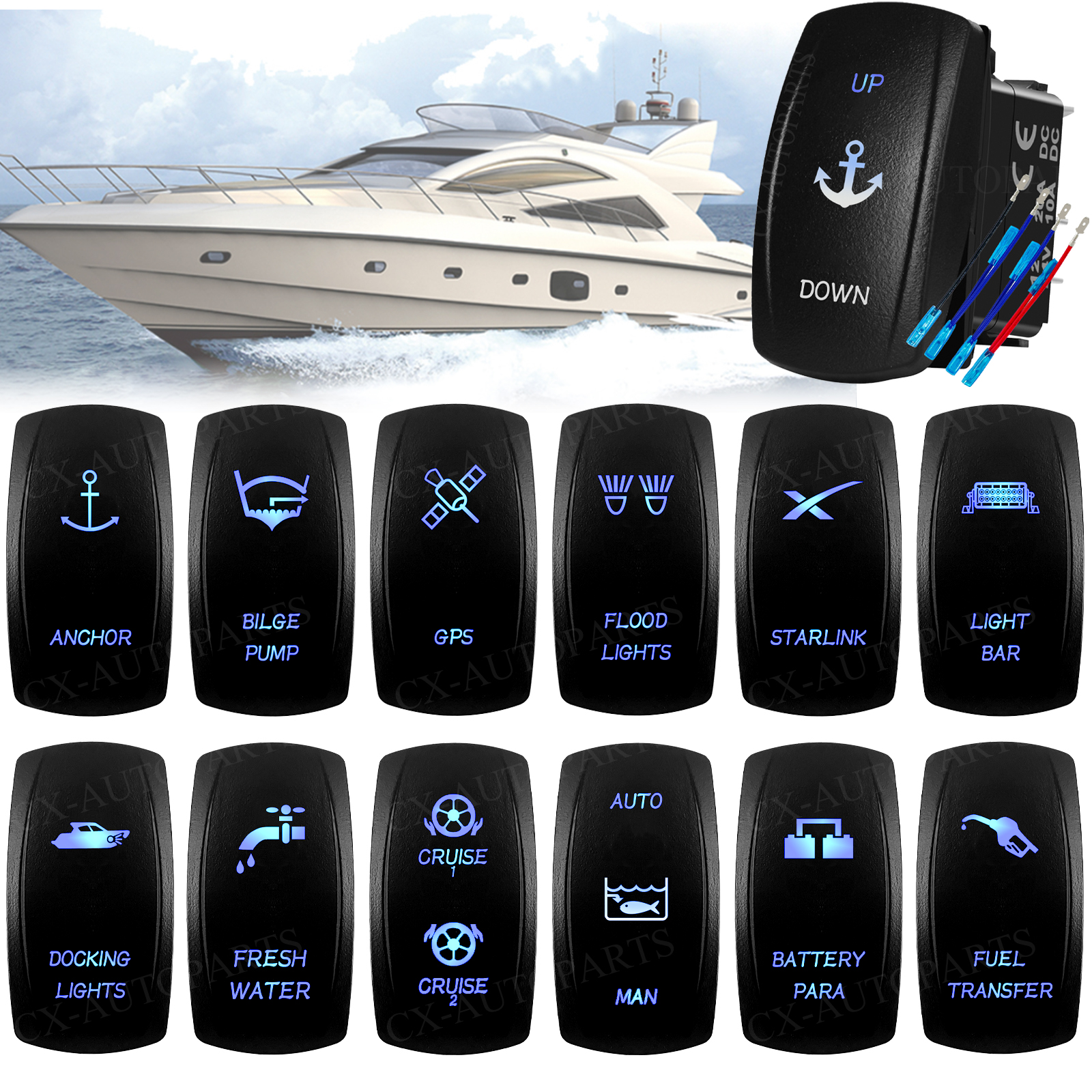 Marine Grade IP66 Rocker Switc - Fishing Boat Anchor recension och pris