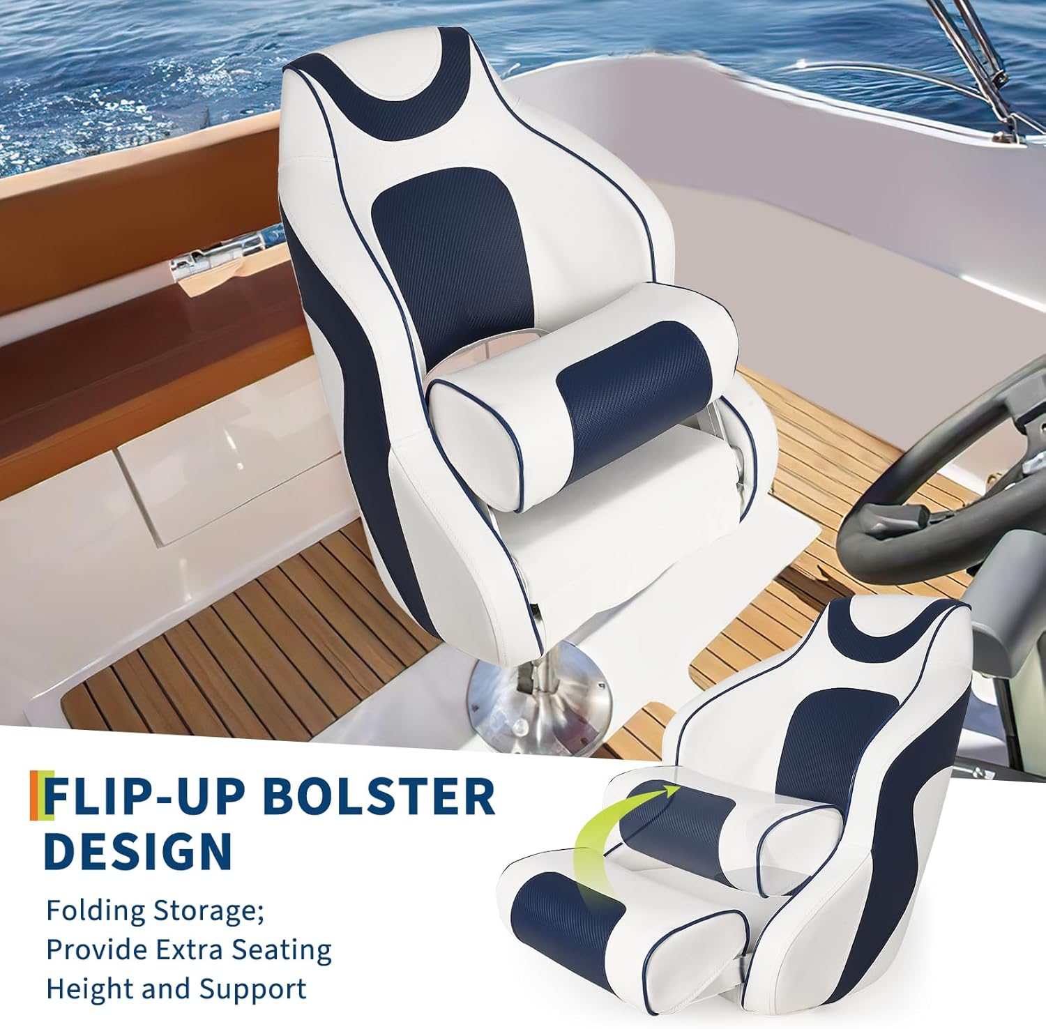High Back Boat Seat with Flip- - Fishing Boat Aluminum recension och pris