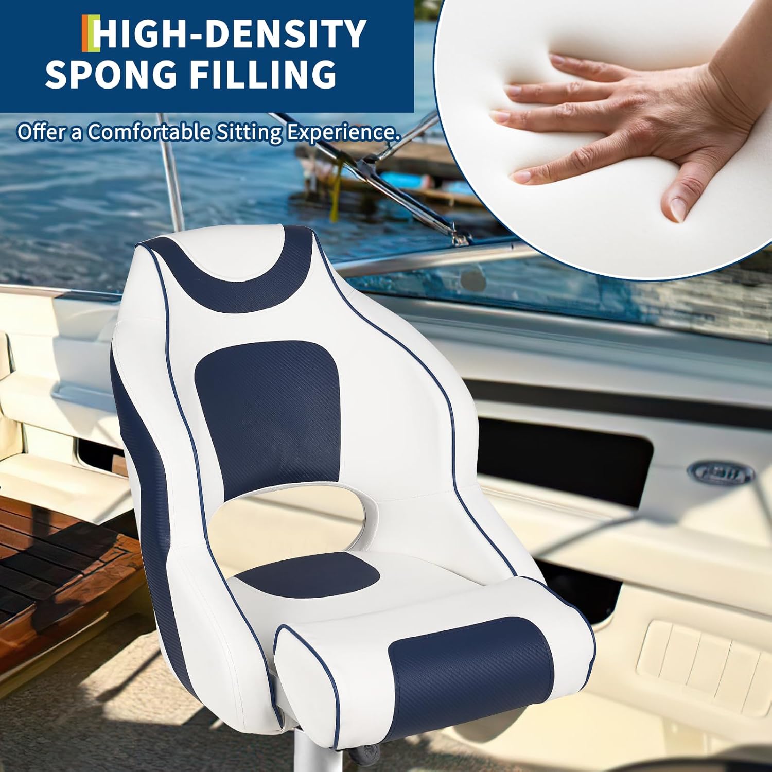 High Back Boat Seat with Flip- - Fishing Boat Aluminum recension och pris