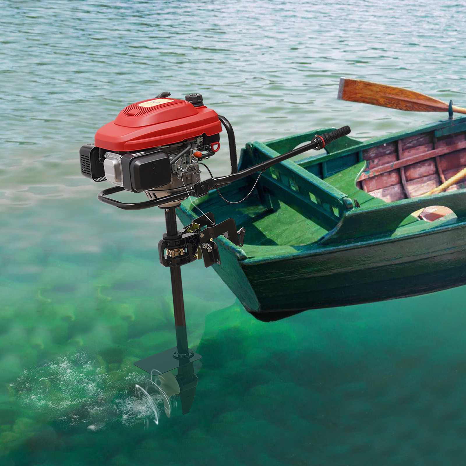 4-Stroke 6HP/7.5HP Gas Powered - Fishing Boat Outboard Motor recension och pris