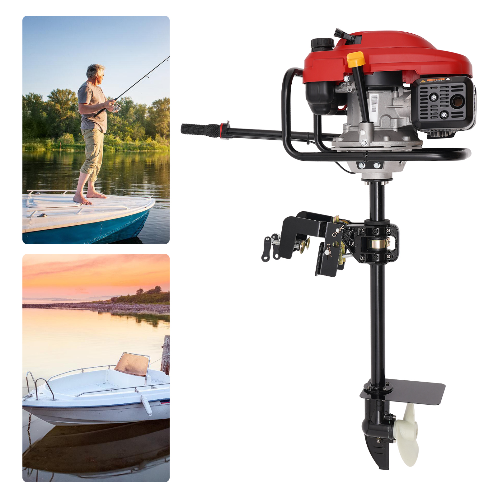 4-Stroke 6HP/7.5HP Gas Powered - Fishing Boat Outboard Motor recension och pris